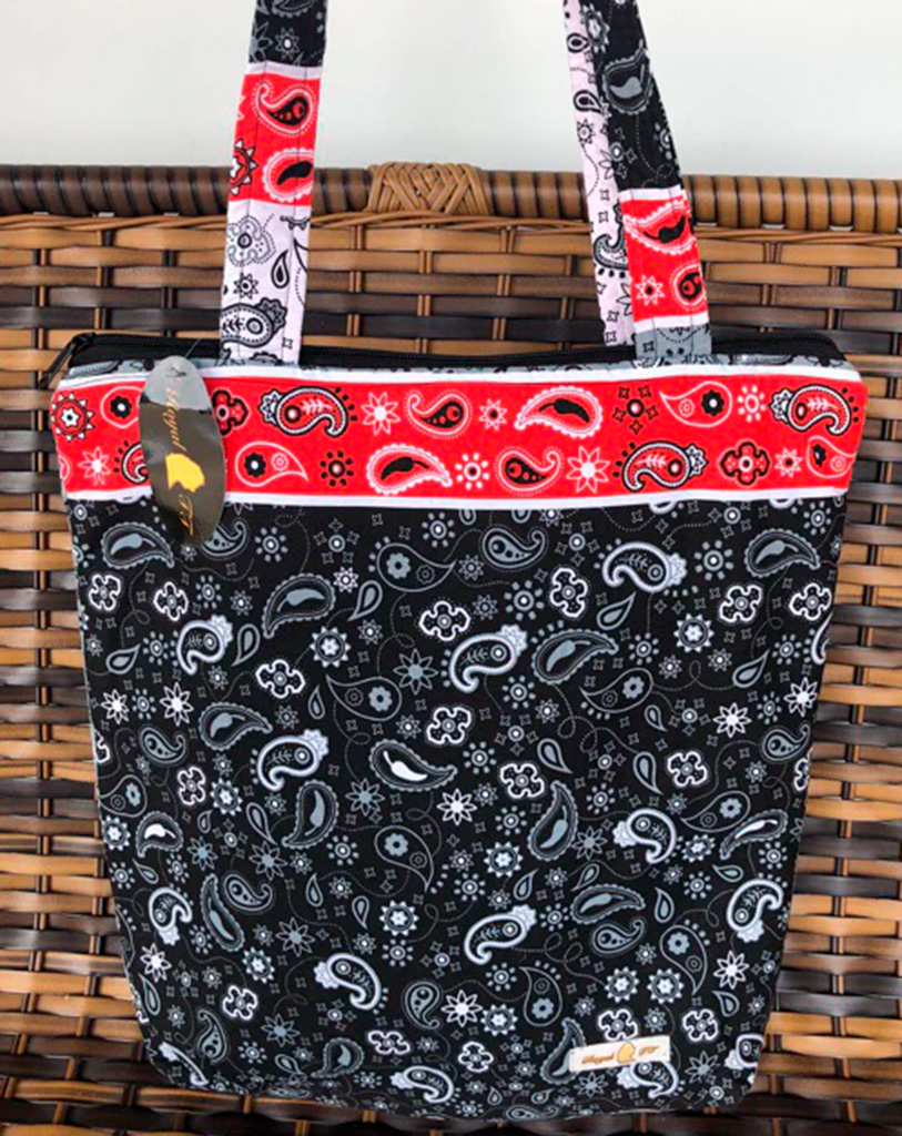 Bolsa Grande Tecido Tricoline Estampa Paisley